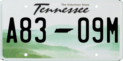 TN license plate A8309M