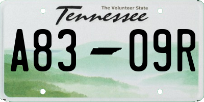 TN license plate A8309R