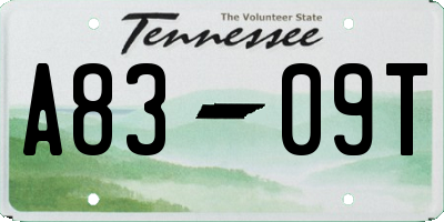 TN license plate A8309T