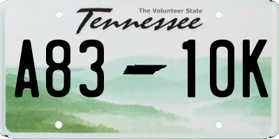 TN license plate A8310K