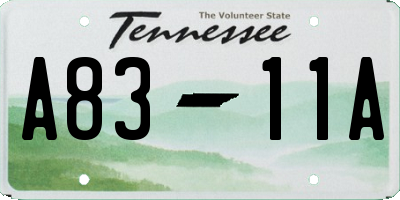 TN license plate A8311A