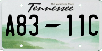 TN license plate A8311C