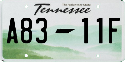 TN license plate A8311F