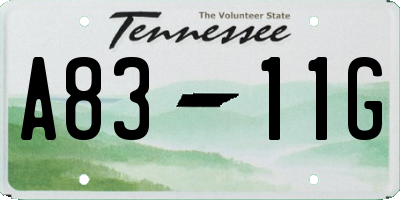 TN license plate A8311G