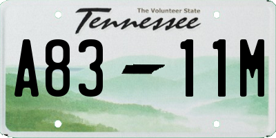 TN license plate A8311M