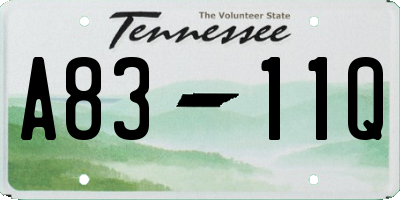 TN license plate A8311Q