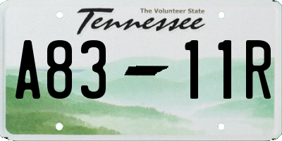 TN license plate A8311R