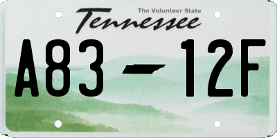 TN license plate A8312F