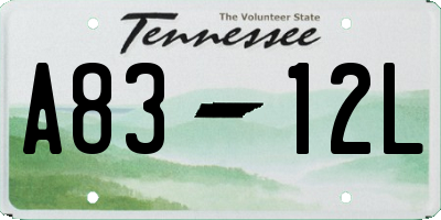 TN license plate A8312L