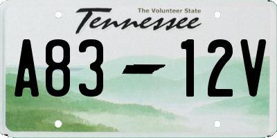 TN license plate A8312V