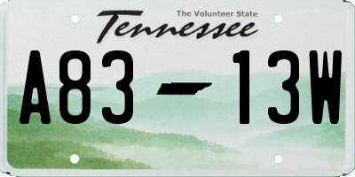 TN license plate A8313W