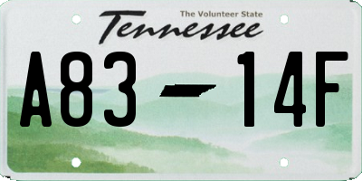 TN license plate A8314F