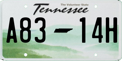 TN license plate A8314H