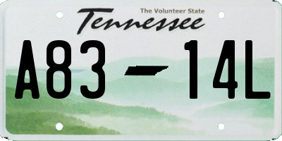 TN license plate A8314L