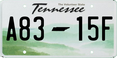TN license plate A8315F