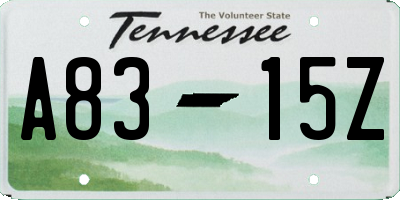 TN license plate A8315Z