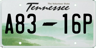 TN license plate A8316P