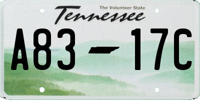 TN license plate A8317C