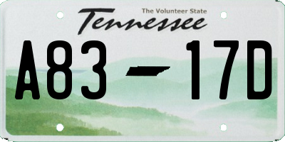 TN license plate A8317D