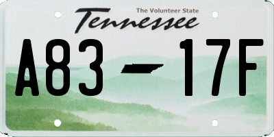 TN license plate A8317F