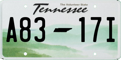 TN license plate A8317I