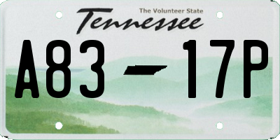 TN license plate A8317P