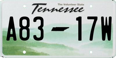 TN license plate A8317W