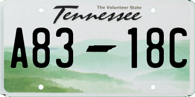 TN license plate A8318C
