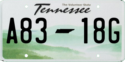 TN license plate A8318G