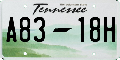 TN license plate A8318H
