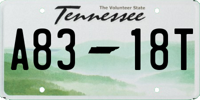TN license plate A8318T