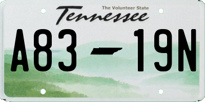 TN license plate A8319N