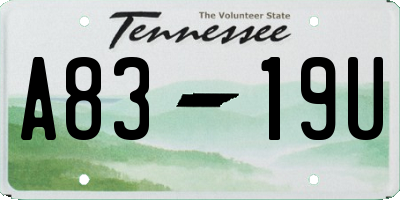 TN license plate A8319U