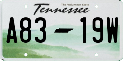 TN license plate A8319W