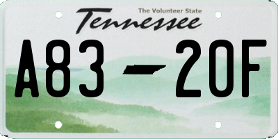 TN license plate A8320F