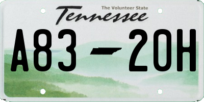 TN license plate A8320H