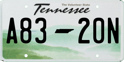 TN license plate A8320N