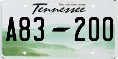 TN license plate A8320O