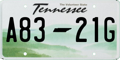 TN license plate A8321G