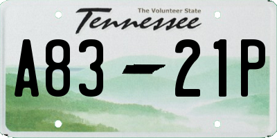TN license plate A8321P