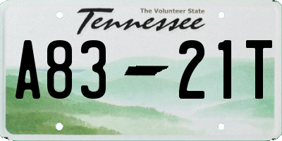 TN license plate A8321T