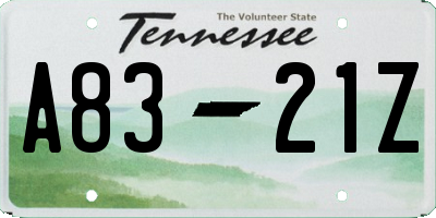 TN license plate A8321Z