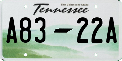 TN license plate A8322A