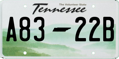 TN license plate A8322B