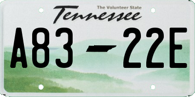 TN license plate A8322E