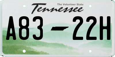 TN license plate A8322H