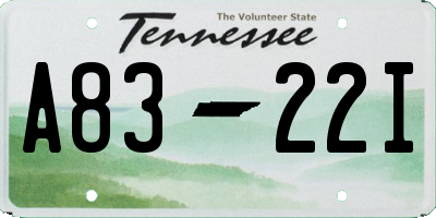 TN license plate A8322I