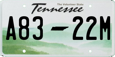 TN license plate A8322M