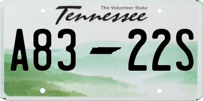 TN license plate A8322S