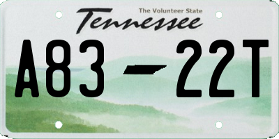 TN license plate A8322T